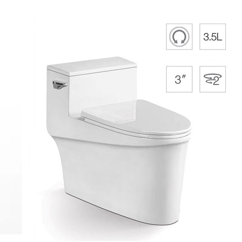 Glossy White Ceramic Toilet Bowl Modern Indoor All-In-One Toilet
