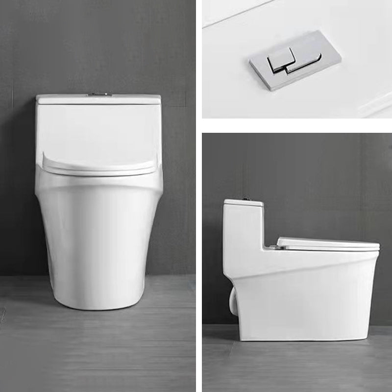 Glossy White Ceramic Toilet Bowl Modern Indoor All-In-One Toilet