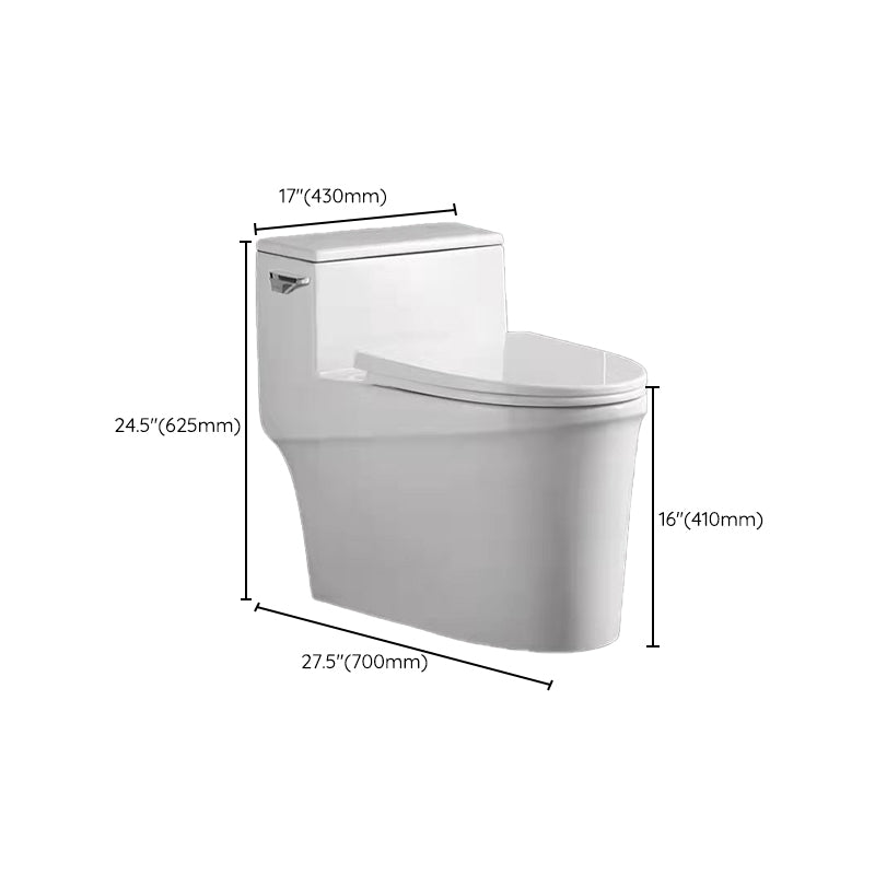 Glossy White Ceramic Toilet Bowl Modern Indoor All-In-One Toilet