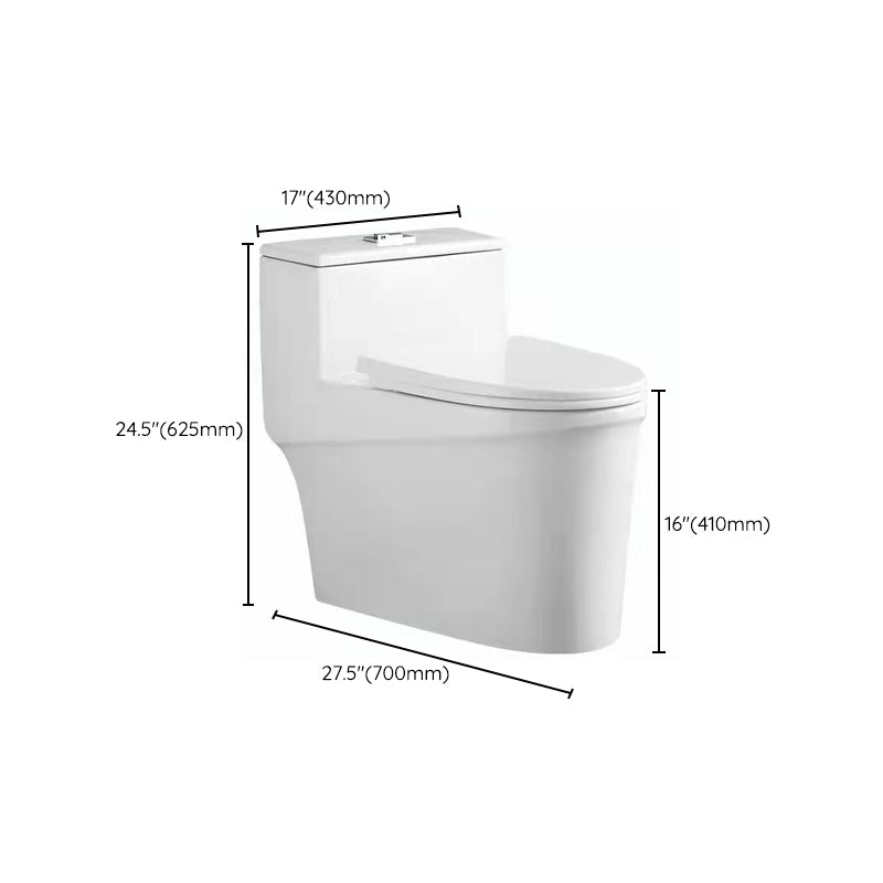 Glossy White Ceramic Toilet Bowl Modern Indoor All-In-One Toilet