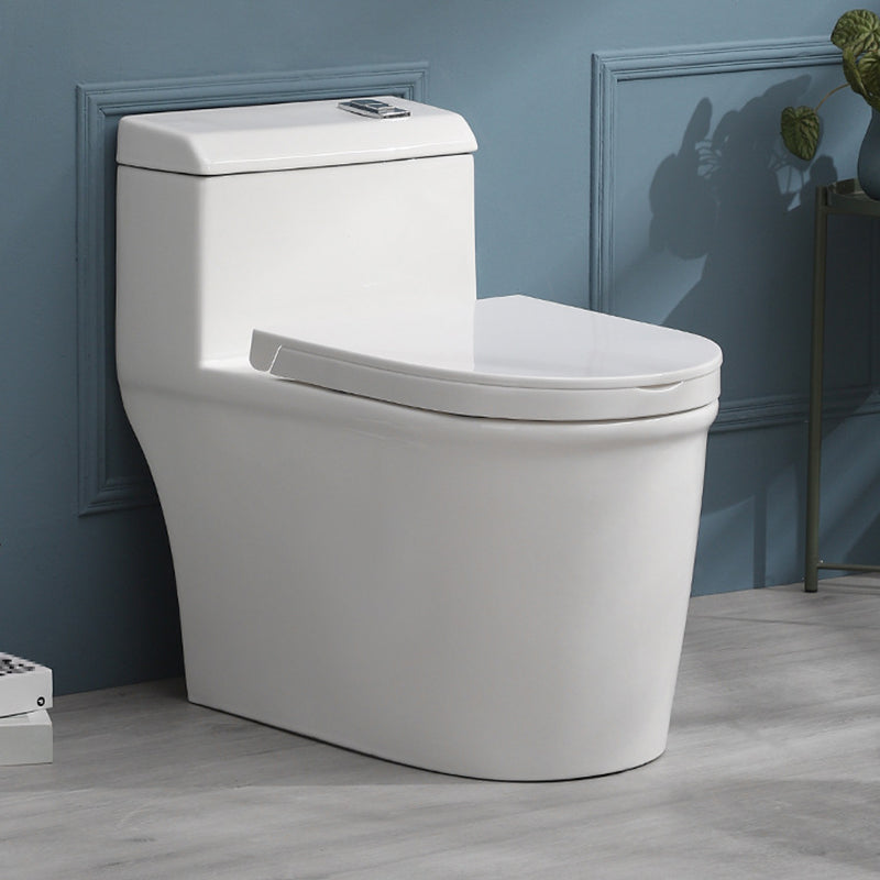White Ceramic All-In-One Toilet Modern Floor Mounted Toilet Bowl