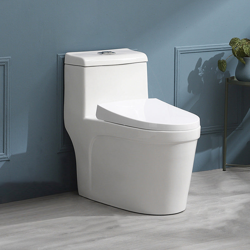 White Ceramic All-In-One Toilet Modern Floor Mounted Toilet Bowl