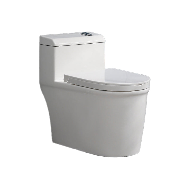 White Ceramic All-In-One Toilet Modern Floor Mounted Toilet Bowl