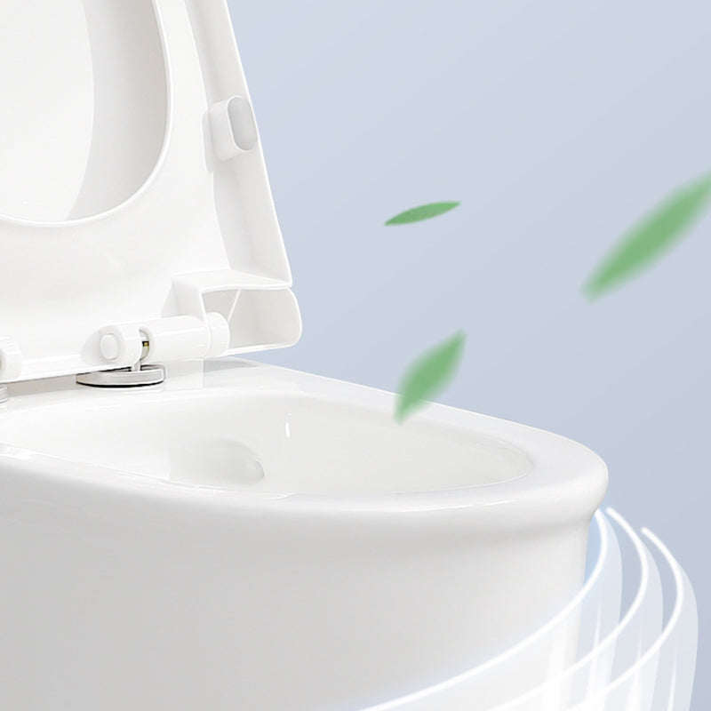 White Ceramic All-In-One Toilet Modern Floor Mounted Toilet Bowl