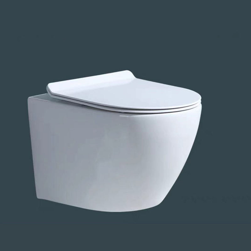 Modern Wall Mount Toilet Bowl 1-Piece Urine Toilet with Slow Close Seat for Washroom