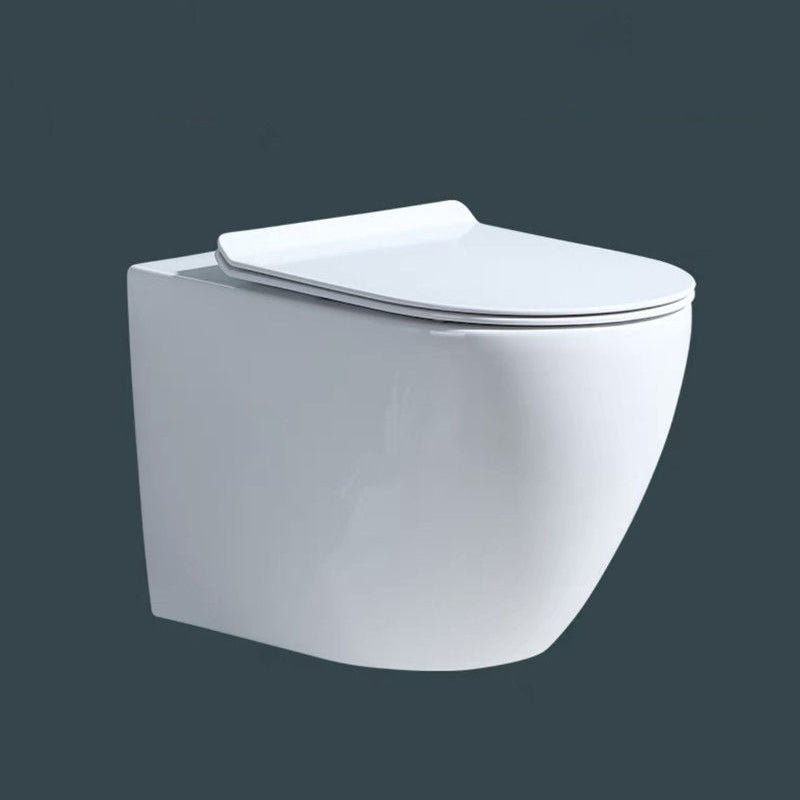 Modern Wall Mount Toilet Bowl 1-Piece Urine Toilet with Slow Close Seat for Washroom