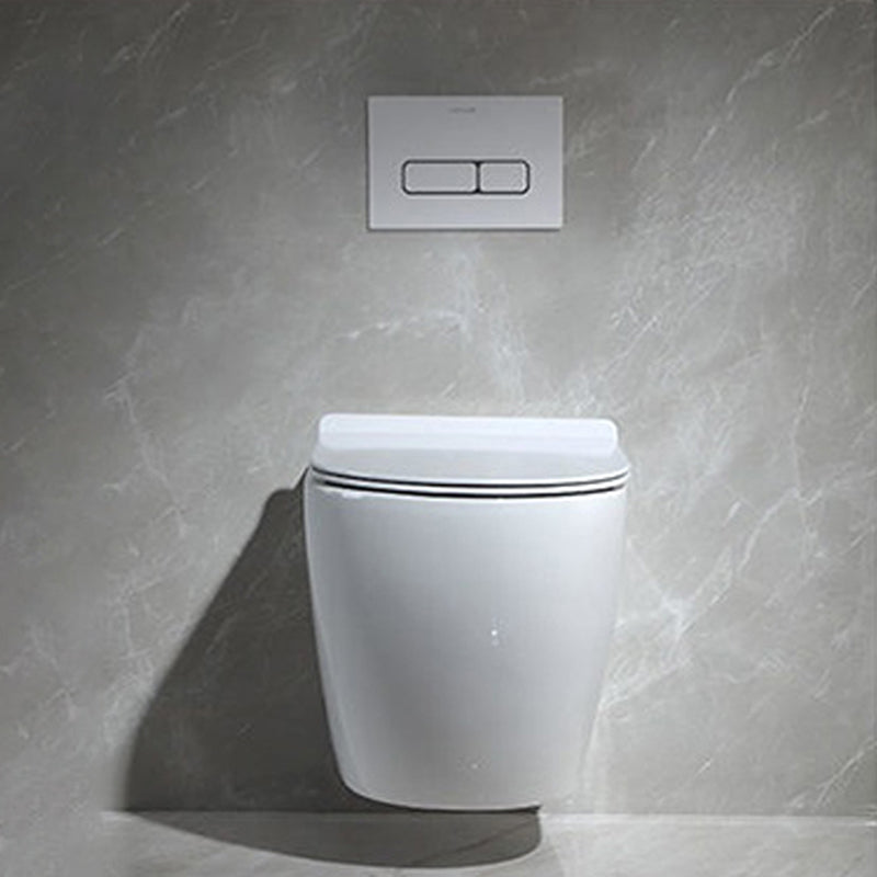 Modern Wall Mount Toilet Bowl 1-Piece Urine Toilet with Slow Close Seat for Washroom