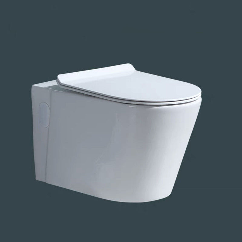 Modern Wall Mount Toilet Bowl 1-Piece Urine Toilet with Slow Close Seat for Washroom