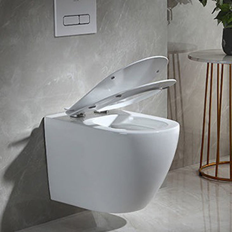 Modern Wall Mount Toilet Bowl 1-Piece Urine Toilet with Slow Close Seat for Washroom