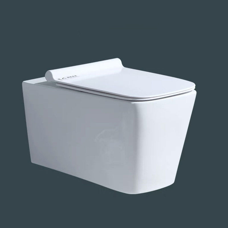Modern Wall Mount Toilet Bowl 1-Piece Urine Toilet with Slow Close Seat for Washroom