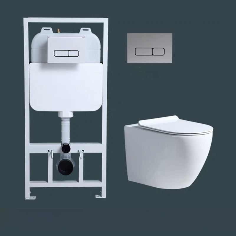 Modern Wall Mount Toilet Bowl 1-Piece Urine Toilet with Slow Close Seat for Washroom