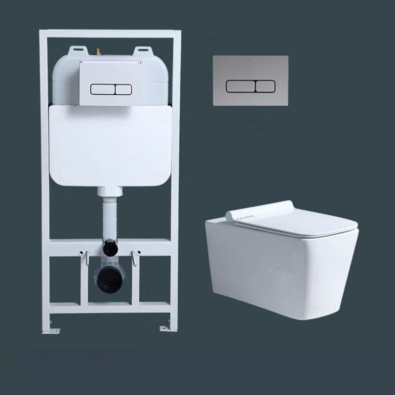 Modern Wall Mount Toilet Bowl 1-Piece Urine Toilet with Slow Close Seat for Washroom