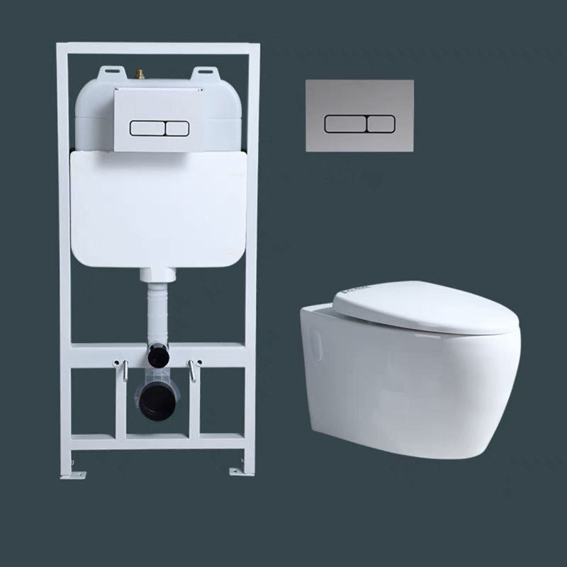 Modern Wall Mount Toilet Bowl 1-Piece Urine Toilet with Slow Close Seat for Washroom