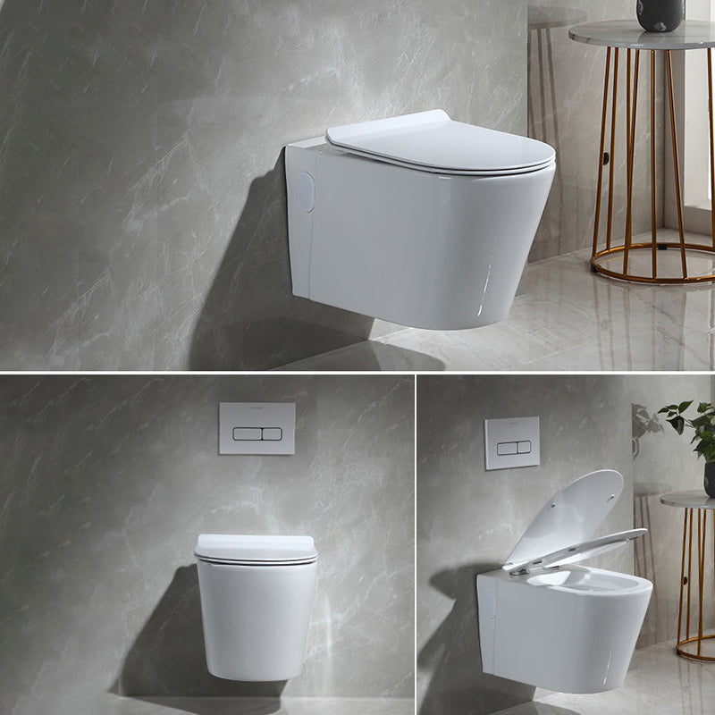 Modern Wall Mount Toilet Bowl 1-Piece Urine Toilet with Slow Close Seat for Washroom