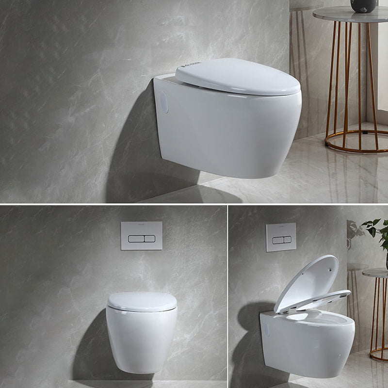 Modern Wall Mount Toilet Bowl 1-Piece Urine Toilet with Slow Close Seat for Washroom