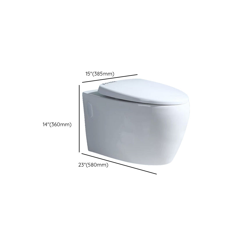 Modern Wall Mount Toilet Bowl 1-Piece Urine Toilet with Slow Close Seat for Washroom