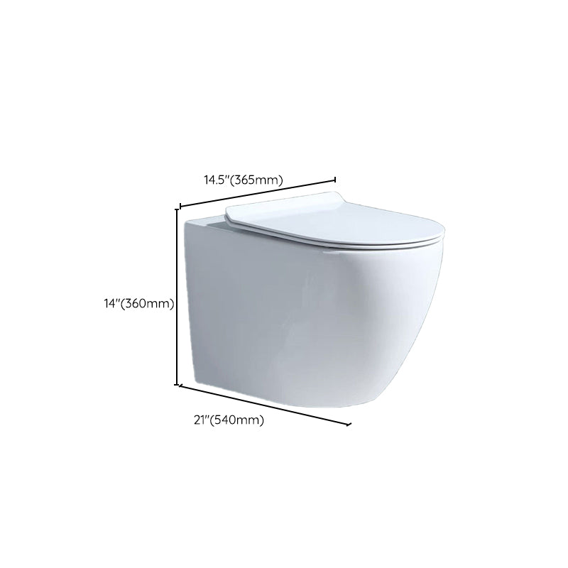 Modern Wall Mount Toilet Bowl 1-Piece Urine Toilet with Slow Close Seat for Washroom