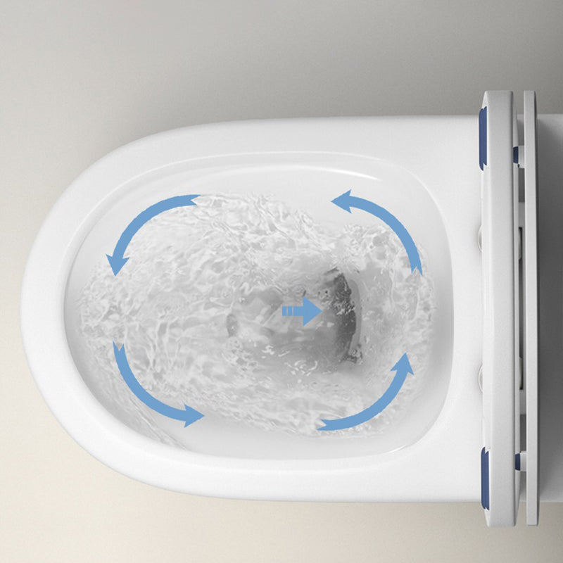 Contemporary Ceramic Floor Mounted Toilet Indoor All-In-One Toilet Bowl