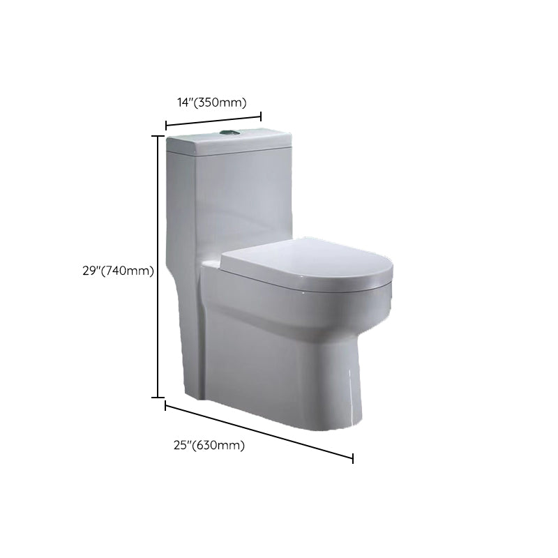 Contemporary Ceramic Floor Mounted Toilet Indoor All-In-One Toilet Bowl