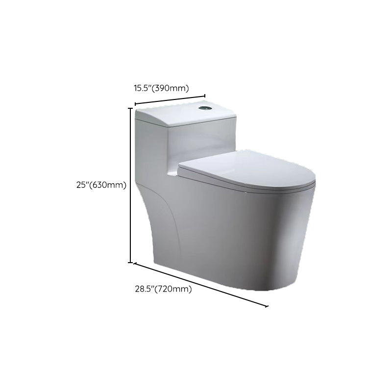 Contemporary Ceramic Floor Mounted Toilet Indoor All-In-One Toilet Bowl