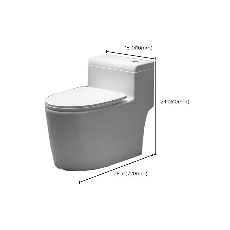 Contemporary Ceramic Floor Mounted Toilet Indoor All-In-One Toilet Bowl
