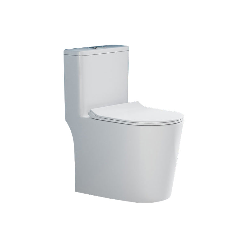 Glossy White Toilet with Glazed Surface Modern All-In-One Toilet Bowl