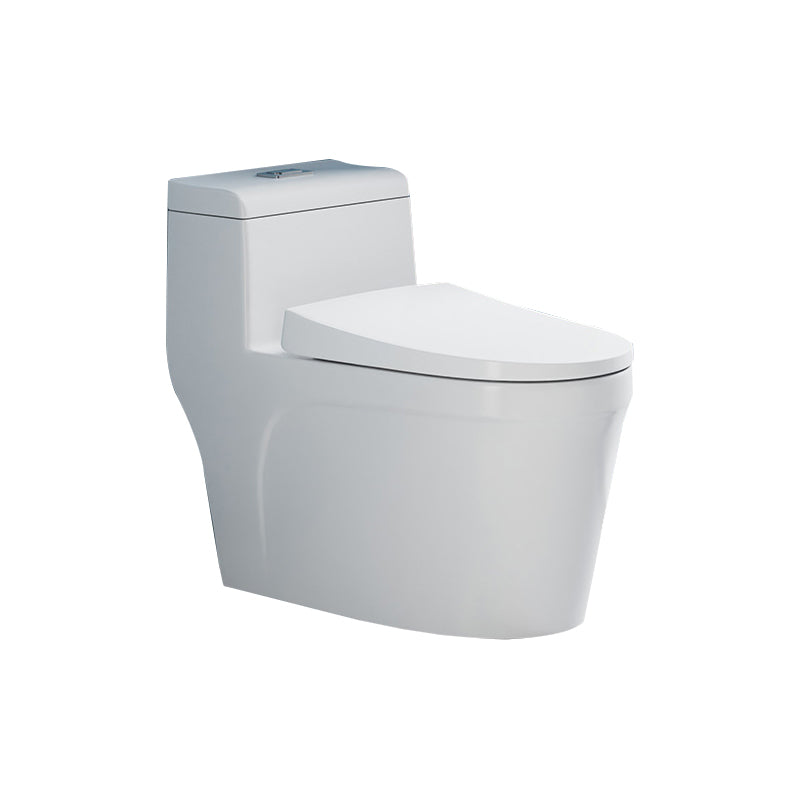 Glossy White Toilet with Glazed Surface Modern All-In-One Toilet Bowl