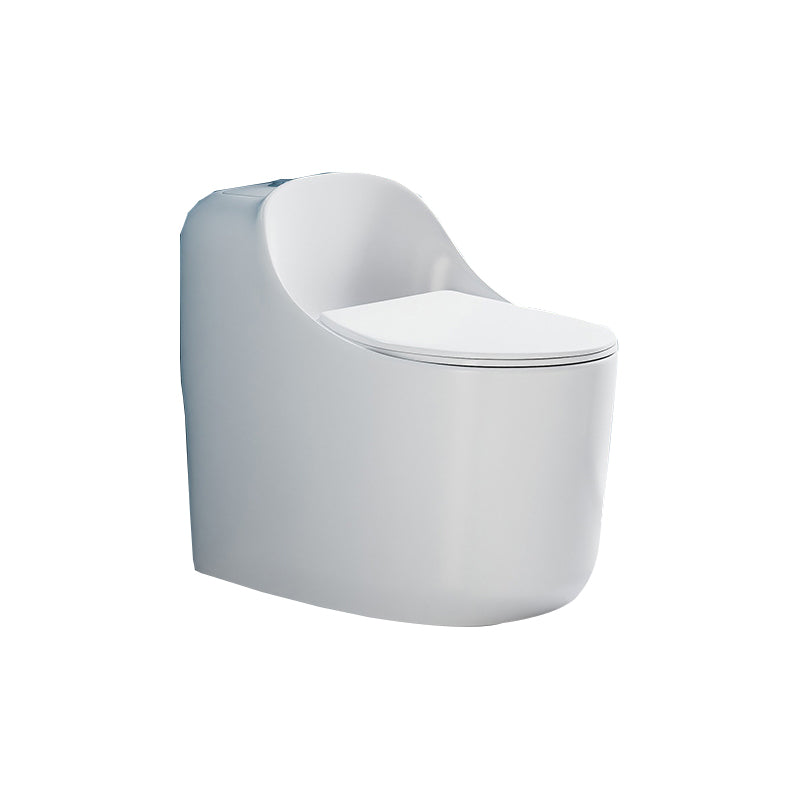 Glossy White Toilet with Glazed Surface Modern All-In-One Toilet Bowl
