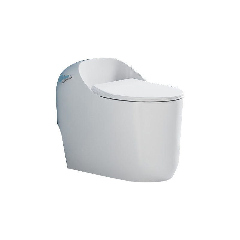 Glossy White Toilet with Glazed Surface Modern All-In-One Toilet Bowl