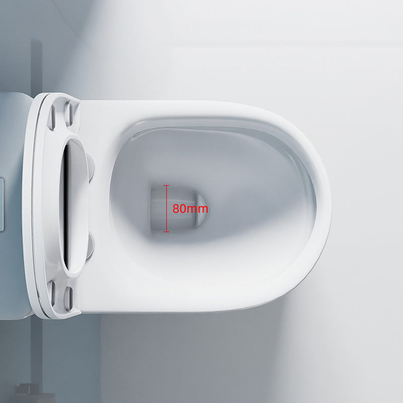 Glossy White Toilet with Glazed Surface Modern All-In-One Toilet Bowl