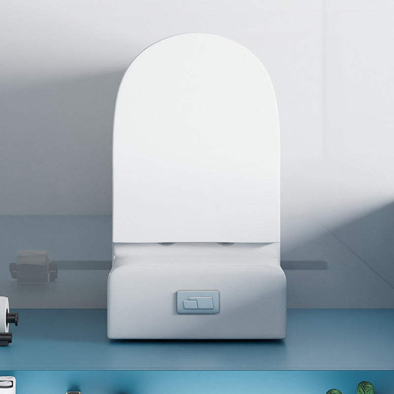 Glossy White Toilet with Glazed Surface Modern All-In-One Toilet Bowl