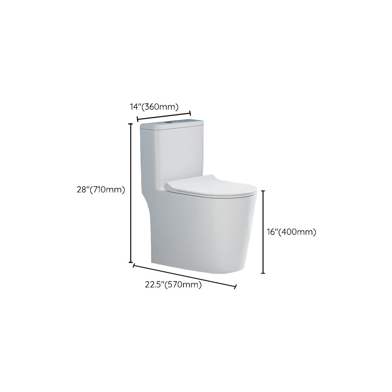 Glossy White Toilet with Glazed Surface Modern All-In-One Toilet Bowl