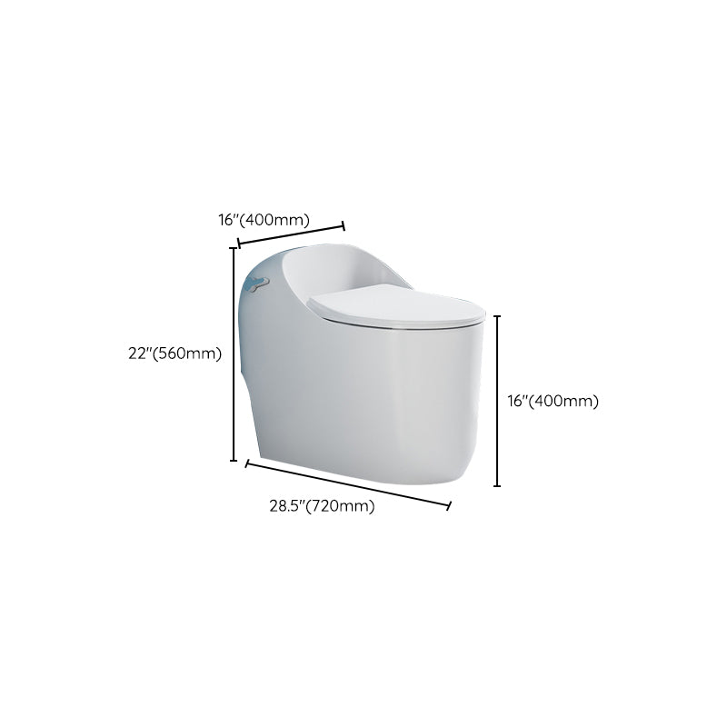 Glossy White Toilet with Glazed Surface Modern All-In-One Toilet Bowl