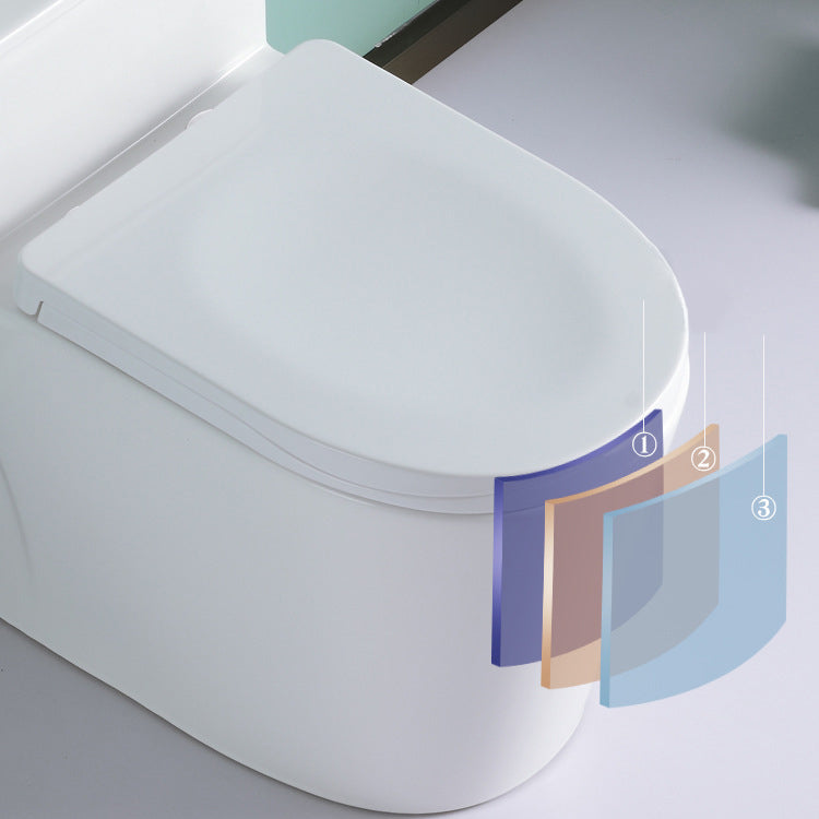 Contemporary All-In-One Toilet White Toilet Bowl with Toilet Seat