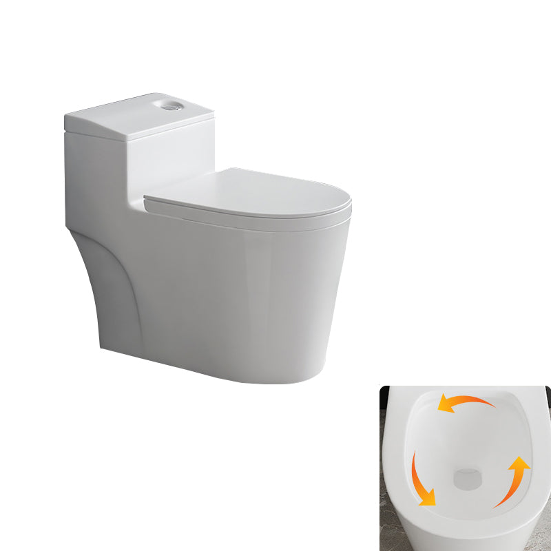 Contemporary Siphon Jet Toilet Bowl White Ceramic All-In-One Toilet