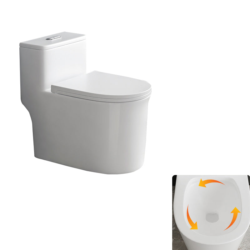 Contemporary Siphon Jet Toilet Bowl White Ceramic All-In-One Toilet