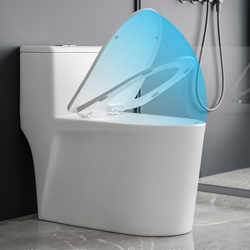 Contemporary Siphon Jet Toilet Bowl White Ceramic All-In-One Toilet