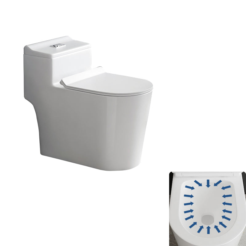 Contemporary Siphon Jet Toilet Bowl White Ceramic All-In-One Toilet