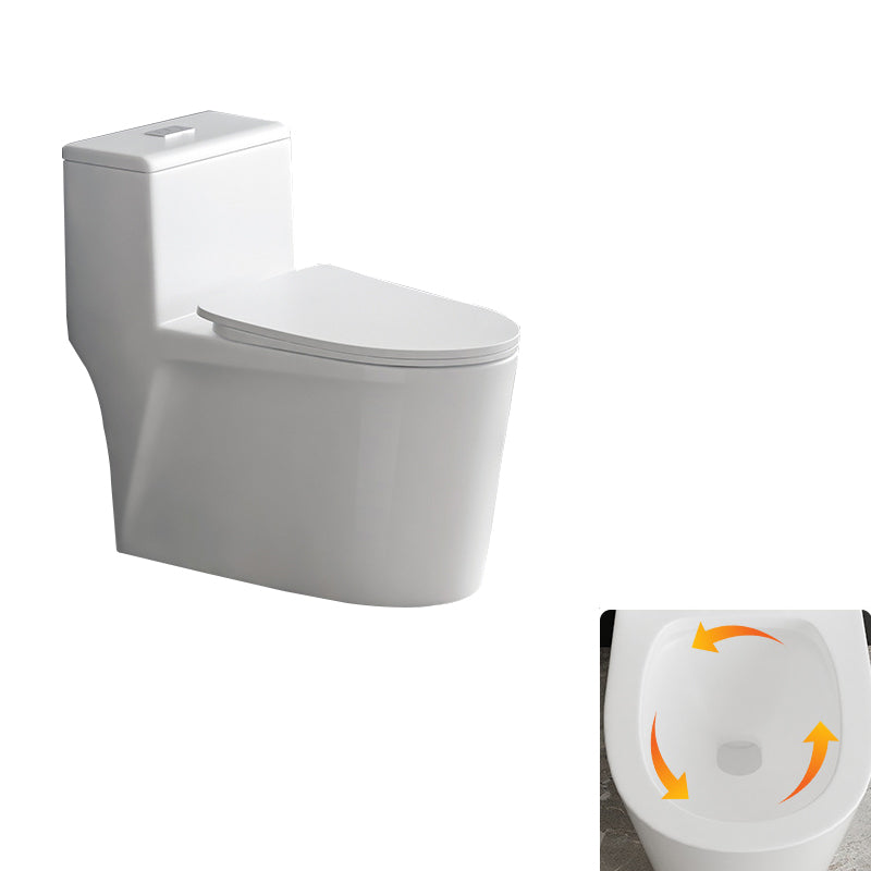 Contemporary Siphon Jet Toilet Bowl White Ceramic All-In-One Toilet