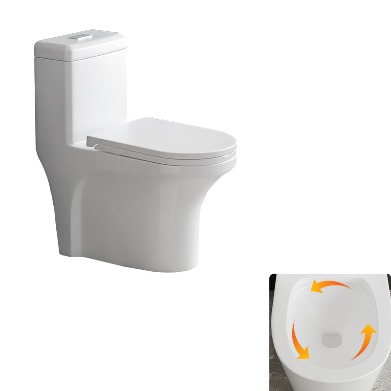 Contemporary Siphon Jet Toilet Bowl White Ceramic All-In-One Toilet