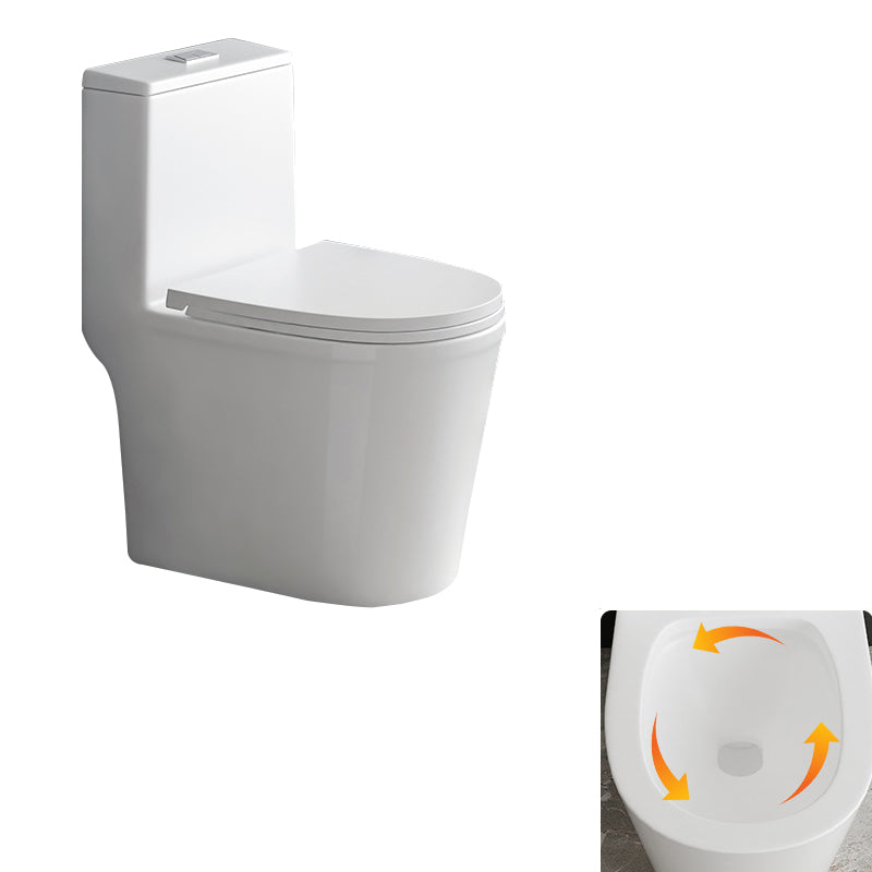 Contemporary Siphon Jet Toilet Bowl White Ceramic All-In-One Toilet