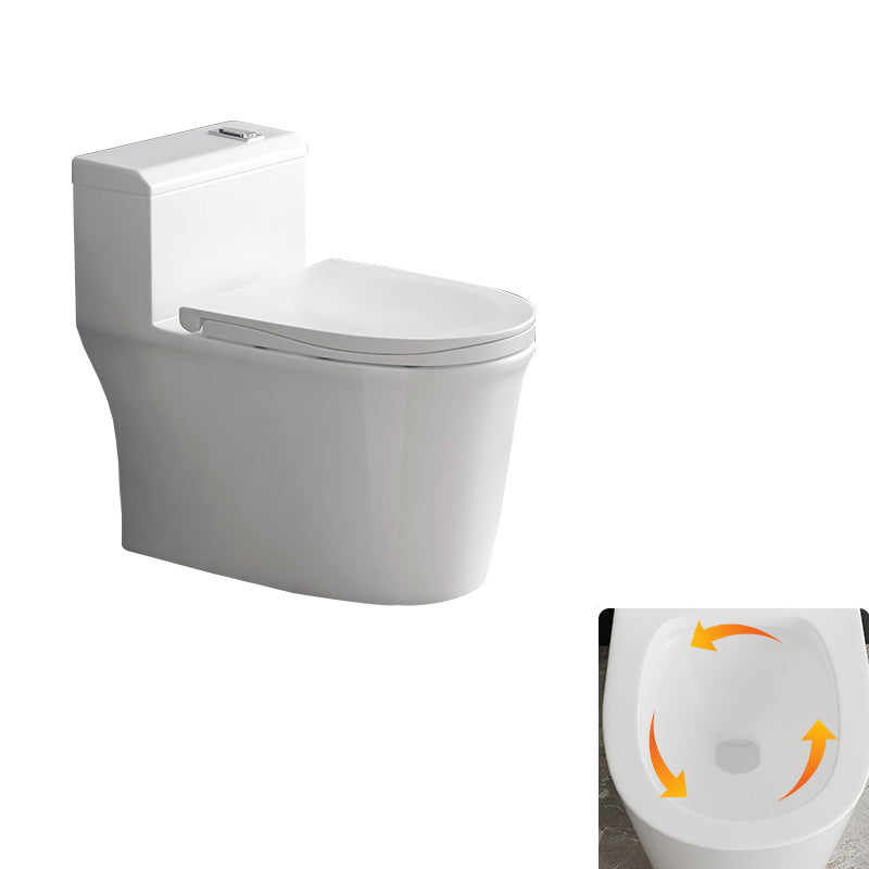 Contemporary Siphon Jet Toilet Bowl White Ceramic All-In-One Toilet