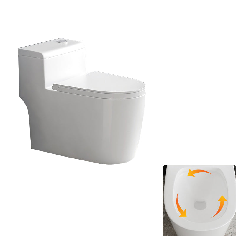 Contemporary Siphon Jet Toilet Bowl White Ceramic All-In-One Toilet