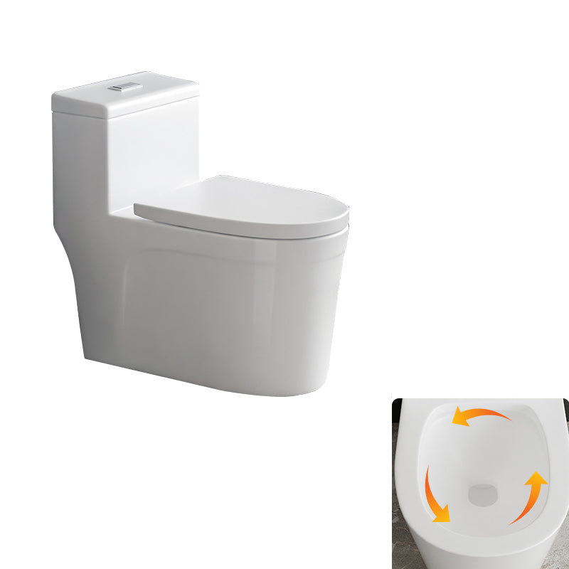 Contemporary Siphon Jet Toilet Bowl White Ceramic All-In-One Toilet