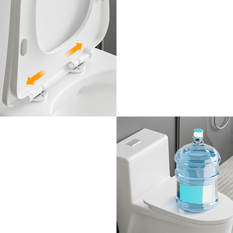 Contemporary Siphon Jet Toilet Bowl White Ceramic All-In-One Toilet