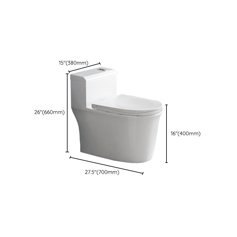 Contemporary Siphon Jet Toilet Bowl White Ceramic All-In-One Toilet