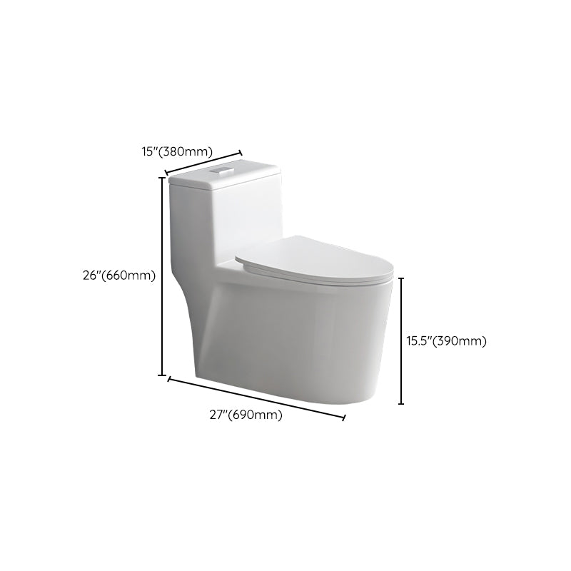 Contemporary Siphon Jet Toilet Bowl White Ceramic All-In-One Toilet