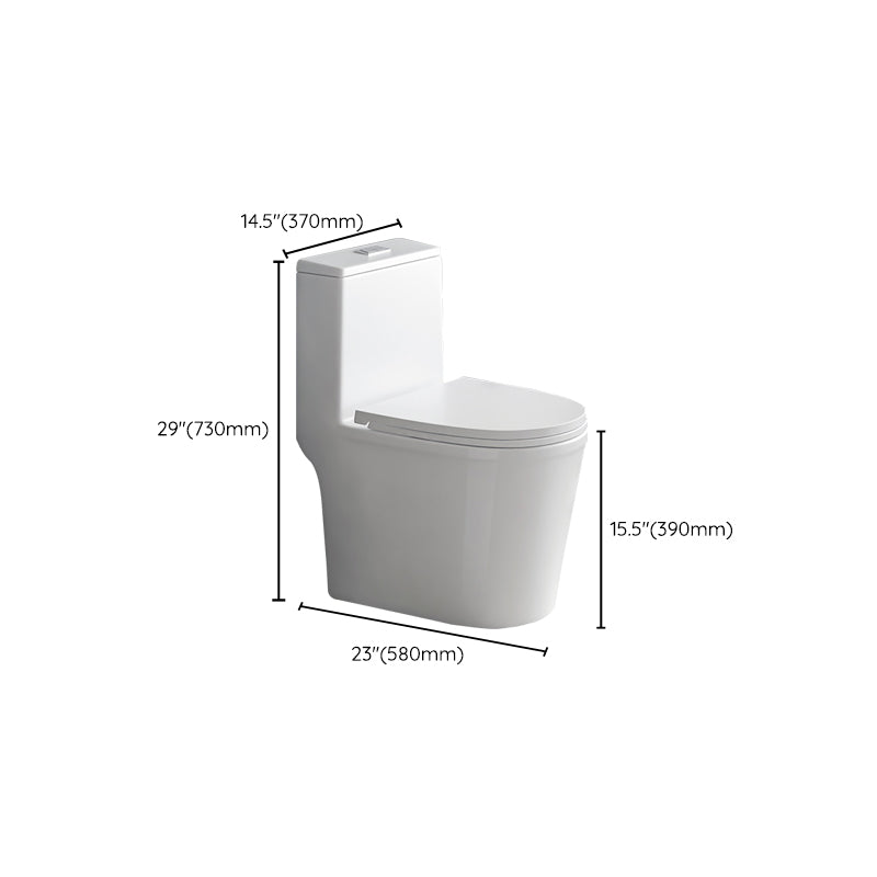 Contemporary Siphon Jet Toilet Bowl White Ceramic All-In-One Toilet