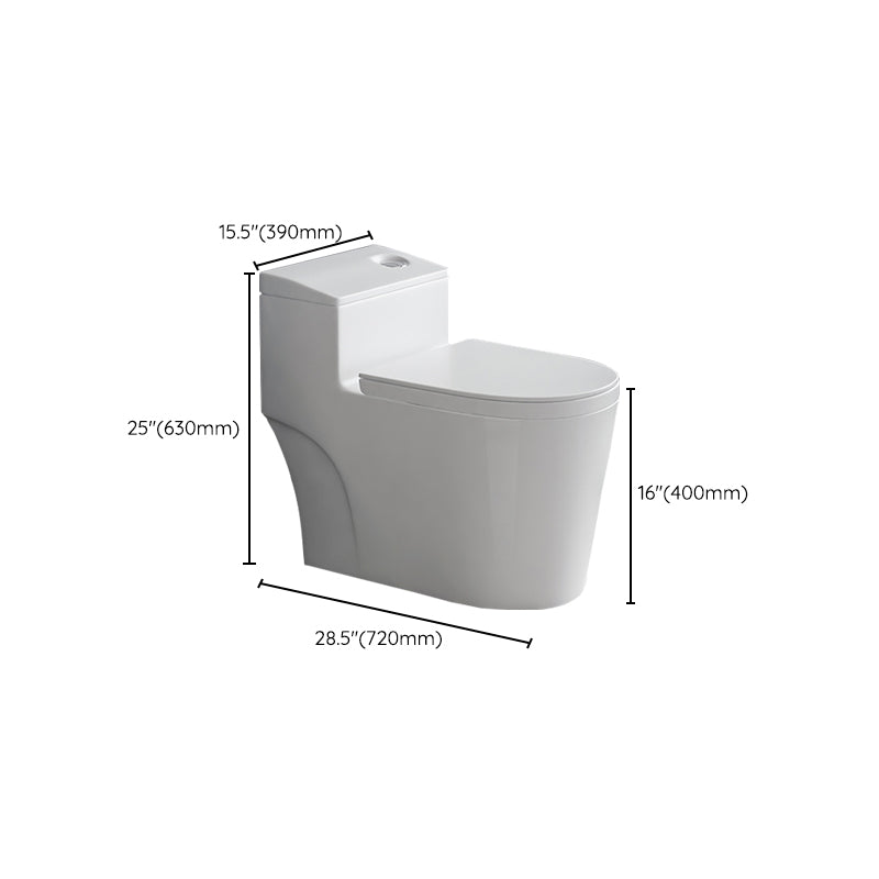 Contemporary Siphon Jet Toilet Bowl White Ceramic All-In-One Toilet