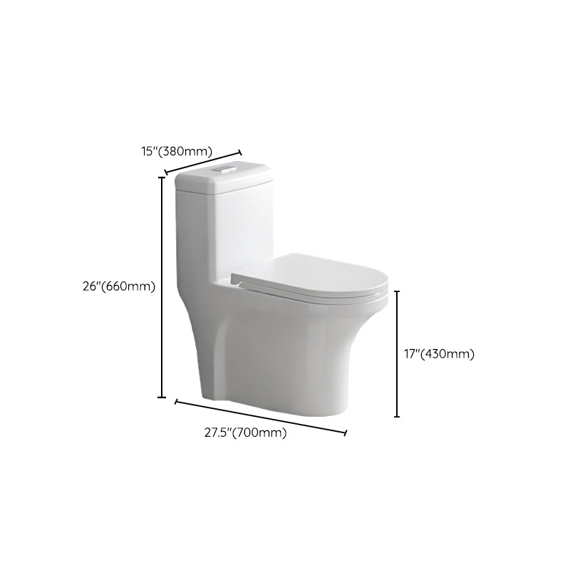 Contemporary Siphon Jet Toilet Bowl White Ceramic All-In-One Toilet